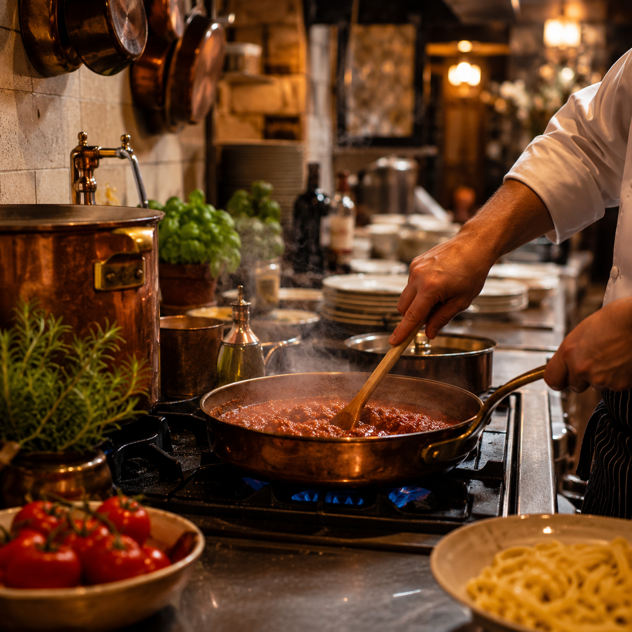 Cozinha em serviço